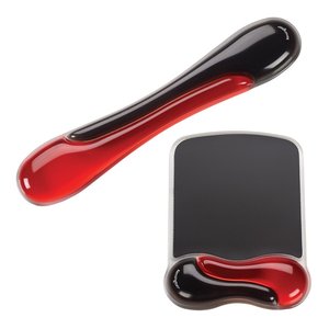 Kensington Kit de reposamuñecas Duo Gel para teclado y mouse rojo con negro