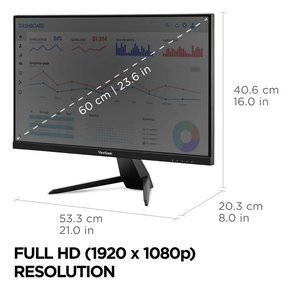 Monitor LED ViewSonic VX2467U 24.0" (61.0cm) Class Full HD - 16:9 - Negro - 23.6" (59.9cm) Viewable - SuperClear IPS - LED