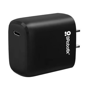 BROBOTIX CARGADOR TIPO C PARA PARED DE 20W CARGA RÁPIDA, COLOR NEGRO, 1 PUERTO USB TIPO C HEMBRA, NO INCLUYE CABLE