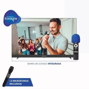 Pantalla 55" Smart Karaoke, 4K UHD (3,840x2,160), NTSC/ATSC, 60Hz, Dolby Vision-Atmos, HDR10, AI Procesador, barra de soni