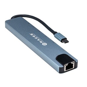 Naceb USB Tipo C Base de conexión - Lector de tarjeta memoria - SD, TransFlash - 4 x puertos USB - 1 x USB 2.0 - 1 x USB 3