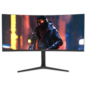 Monitor Gamer Curvo Yeyian Va 34 , 180hz, 1ms, 3440x1440 Wide Quad Hd, Luces Rgb, Hdmi 2.1, Displayport, Freesync, G-sync,