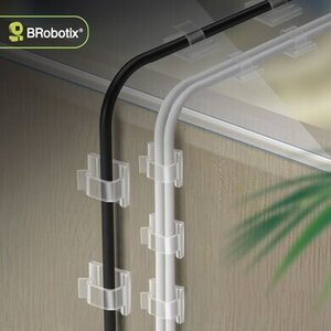 BROBOTIX ORGANIZADOR ADHESIVO PARA CABLES, 24 PIEZAS, TRANSPARENTE.
