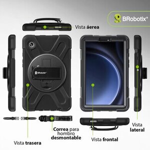BROBOTIX FUNDA DE USO RUDO PARA TABLETA SAMSUNG® GALAXY TAB A11 DE 8.7" (SM-X130/X133/X135). INCLUYE: CORREA DE HOMBRO DES