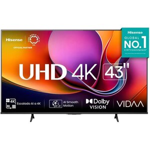 "HISENSE PANTALLA 43 PULG LED 4K SMART TV CON REGULADOR VICA T-1
"