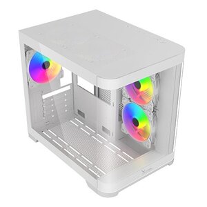 "Gabinete Curvo Xzeal M-ATX/ITX 2x USB 2.0 + 1x USB 3.0 + 3.5 mm + 3 Ventiladores RGB Blanco
"