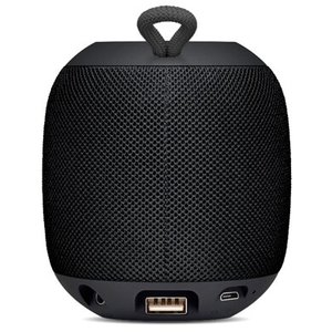 BROBOTIX BOCINA INALÁMBRICA PORTÁTIL REDONDA 360° , CONEXIÓN BLUETOOTH, CON RADIO FM , PUERTO USB Y MICRO SD COLOR NEGRO -