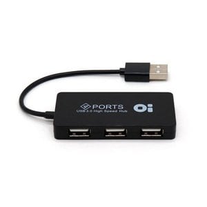 BROBOTIX HUB USB V2.0 4 PUERTOS BASICO COLOR NEGRO - Concentrador LapTop Portatil Notebook Escritorio
