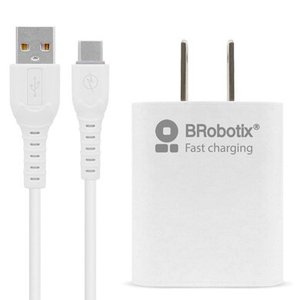 BROBOTIX ADAPTADOR DE CORRIENTE, CARGADOR DE PARED,  COMBO USB DE CARGA RAPIDA, CARGADOR USB 3.0 PARA PARED + CABLE USB TI