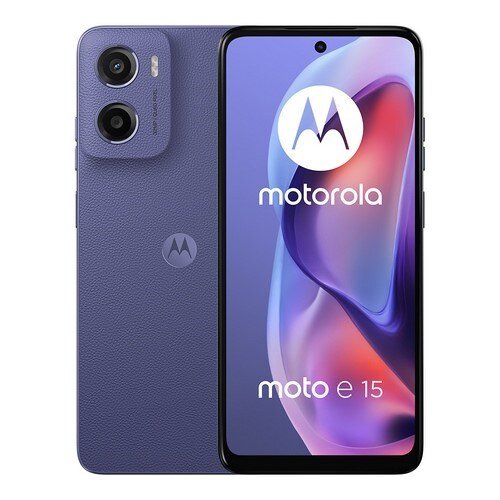 "SMARTPHONE MOTOROLA E15, PANTALLA 6.67"", 64 GB interna 2 GB RAM, Cámara trasera 32MP + Flicker Sensor, Cámara Frontal 8 