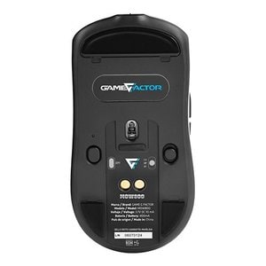 GAME FACTOR MOUSE MOW800, WIRELESS, WIRELESS 2.4G+BT, PIXART 3395, 26,000 DPI, 4K HZ, RGB BASE, ULTRALIGHT 56G, WHITE