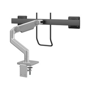 Brazo para monitor M8.1 con barra cruzada y mango, estilo de brazo Angled Link/Dynamic Link. Acomoda dos monitores de hast