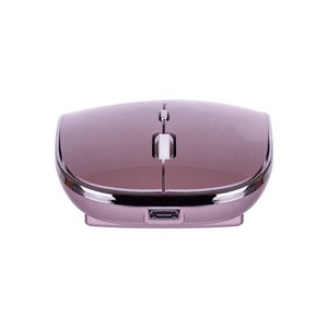 MOUSE  SLIVE RECARGABLE ROSA CON NANO RECEPTOR TIPO C Y USB A, MOUSE PAD INCLUÍDO TECHZONE, DPI: 1000, 1200, 1600
