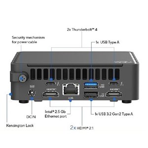 MINI PC ASUS NUC 15 PRO U5 225H DDR5 HDMI (2)/USB-C (2)/ WIFI 7/BT