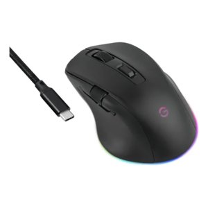 Mouse Gamer Getttech, Inalámbrico/alámbrico, Bluetooth, Usb, 6400dpi, Retroiluminación Rgb, Negro
