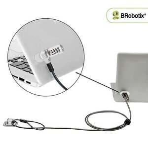 BROBOTIX ANCLA DE SEGURIDAD ADHESIVA PARA CANDADO DE SEGURIDAD TIPO K-SLOT, PARA LAPTOP, TABLETA, SMARTPHONE. TIPO DISCO A