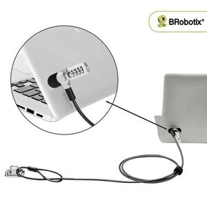 BROBOTIX ANCLA DE SEGURIDAD ADHESIVA PARA CANDADO DE SEGURIDAD TIPO K-SLOT, PARA LAPTOP, TABLETA, SMARTPHONE. TIPO DISCO A
