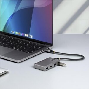 StarTech.com Hub USB-C de 4 Puertos USB-A - Concentrador USB 3.0 Portátil 5Gbps - Alimentado por el Bus - Entrada USB Tipo
