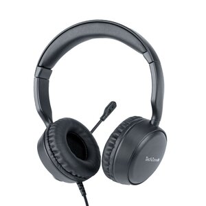 DIADEMA ESTEREO ALAMBRIACA COLOR NEGRO, CABLE USB,TIENE  ALTA CALIDAD DE SONIDO NITIDA Y CLARA. EL MICROFONO INTEGRADO GAR