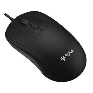 Mouse Stylos - USB - Óptico - 3 Botón(es) - Negro - Cable - 600 dpi