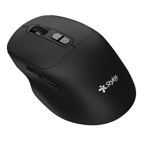 Mouse Stylos - Radiofrecuencia - USB - Óptico - 6 Botón(es) Programable(s) - Negro - Inalámbrico - 2.40GHz - 600 dpi