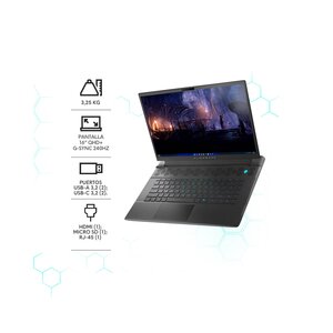 Laptop para videojuegos - Alienware m16 R2 40.6cm (16") - QHD+ - 240Hz - Intel Core Ultra 7 155H - 16GB - 1TB SSD - Españo