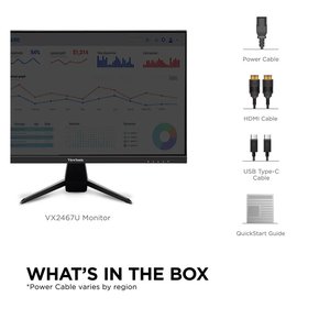 Monitor LED ViewSonic VX2467U 24.0" (61.0cm) Class Full HD - 16:9 - Negro - 23.6" (59.9cm) Viewable - SuperClear IPS - LED