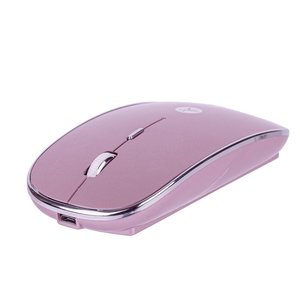 MOUSE  SLIVE RECARGABLE ROSA CON NANO RECEPTOR TIPO C Y USB A, MOUSE PAD INCLUÍDO TECHZONE, DPI: 1000, 1200, 1600
