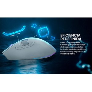 Mouse Gamer Getttech, Inalámbrico/alámbrico, Bluetooth, Usb, 6400dpi, Retroiluminación Rgb, Negro