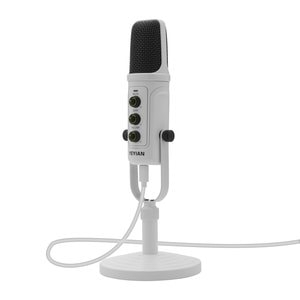 Micrófono PC Gamer Yeyian, Micrófono USB Condensador con Cancelación de Ruido, USB Tipo-C, Silencio, Control de Ganancia, 