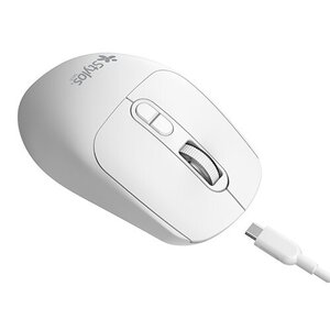Mouse Stylos - Radiofrecuencia - USB - Óptico - 6 Botón(es) Programable(s) - Blanco - Inalámbrico - 2.40GHz - Recargable -