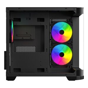 "Gabinete Curvo Xzeal M-ATX/ITX 2x USB 2.0 + 1x USB 3.0 + 3.5 mm + 3 Ventiladores RGB Negro
"