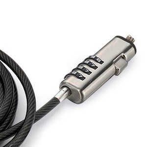 BROBOTIX CANDADO DE SEGURIDAD PARA LAPTOP, PORTATIL TIPO NANO DE COMBINACION, DE 1.8 METROS, COLOR HUMO, CABLE DE ACERO DE