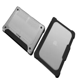 Funda MAXCases Extreme Shell-L Robusto - para Apple MacBook Air - Negro/transparente - Absorción de Impactos, Resistente a