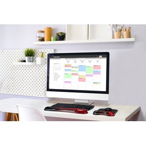 Kensington Kit de reposamuñecas Duo Gel para teclado y mouse rojo con negro