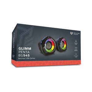 Bocinas USB Gamer  Balam Rush Glimm Penta BG545 / Bluetooth 5.0 + USB A / 6 W / Sonido Estéreo + 2.0 Canales / RGB / Azend