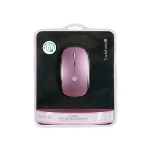 MOUSE  SLIVE RECARGABLE ROSA CON NANO RECEPTOR TIPO C Y USB A, MOUSE PAD INCLUÍDO TECHZONE, DPI: 1000, 1200, 1600
