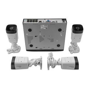 Kit De Camaras Qian Con NVR/ Disco Duro 1TB, Ip Bullet 5 Mp 30m Ir Para Interiores/exteriores Alámbrico 2560 X 1920 Pixele