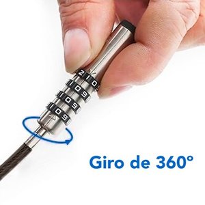 BROBOTIX CANDADO DE SEGURIDAD PARA LAPTOP, PORTATIL TIPO NANO DE COMBINACION, DE 1.8 METROS, COLOR HUMO, CABLE DE ACERO DE