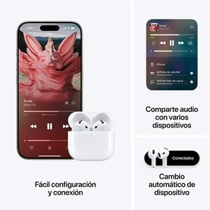 Auricular Apple AirPods 4 True Wireless Auricular Estéreo - Blanco - Siri - Binaural - Intrauditivo - Bluetooth