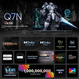 Pantalla Hisense de 100 pulgadas QLED, Google TV, native refresh 144Hz, 4K, 3840*2160, Alexa/Siri/Google Home/Airplay/Mira