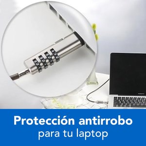 BRBOTIX CANDADO NOBLE WEDGE® PARA LAPTOP, PORTATILES, 1.80 METROS, DE COMBINACION, COLOR HUMO - Seguridad Portatil Noble S