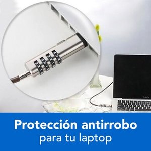 BROBOTIX CANDADO DE SEGURIDAD PARA LAPTOP, PORTATIL TIPO NANO DE COMBINACION, DE 1.8 METROS, COLOR HUMO, CABLE DE ACERO DE