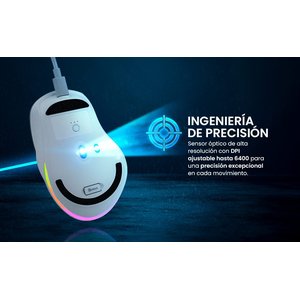 Mouse Gamer Getttech, Inalámbrico/alámbrico, Bluetooth, Usb, 6400dpi, Retroiluminación Rgb, Negro