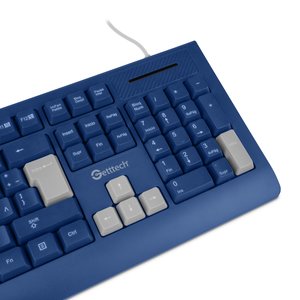 Teclado Slim Getttch 8m Pulsaciones Usb Con Reposamanos Azu
