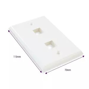 PLACA DE PARED (FACEPLATE) UNIVERSAL ENS-FP62 ENSON 2 PUERTOS ESTILO KEYCONNECT CAT6A CAT6 CAT5E CONECTORES DE FIBRA OPTIC