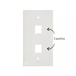 PLACA DE PARED (FACEPLATE) UNIVERSAL ENS-FP62 ENSON 2 PUERTOS ESTILO KEYCONNECT CAT6A CAT6 CAT5E CONECTORES DE FIBRA OPTIC