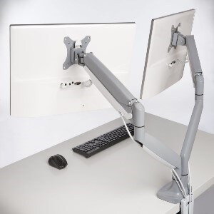Kensington SmartFit Brazo de Montaje para Monitor - Gris, Plata - Horizontal/Vertical - Altura ajustable - 2 Pantalla(s) a