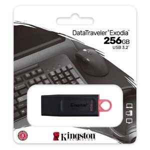 USB 3.2 MEMORIA KINGSTON 256GB GEN1 DT EXODIA (NEGRA)