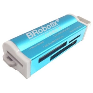Brobotix lector USB V2.0 ""todo en uno"": MICRO SD, SD, MS DUO, MICRO MS. METÁLICO, AZUL
